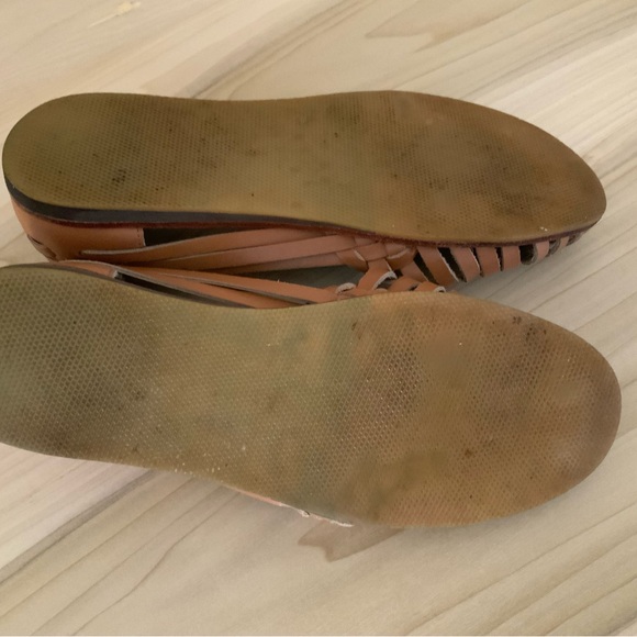 Women’s Nisolo Huarache Almond Leather Woven Slip-On Flat Sandals - Picture 2 of 4